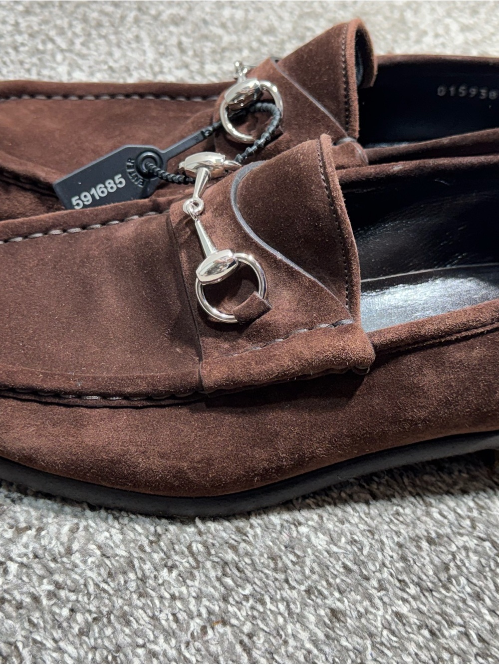 GUCCI Horsebit Suede Loafers Brown Mens 9.5 D Made in Italy Slip On Shoes - Picture 13 of 16